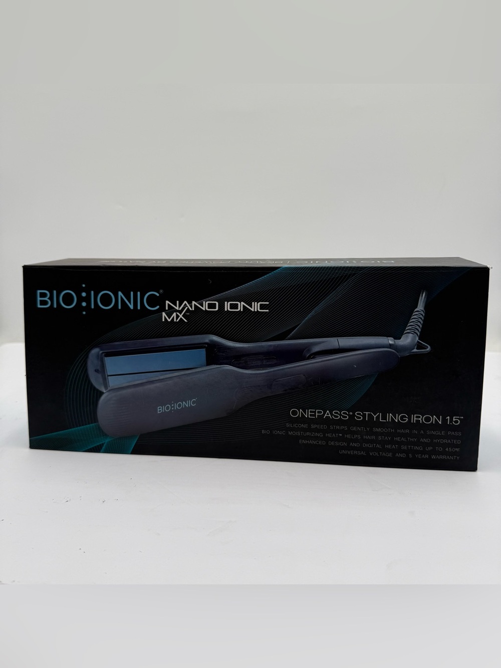 E7 AUTHENTIC Bio Ionic Onepass Nanoionic MX Flat Iron Straightener 1.5"